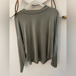 MADEWELL cropped green long sleeve shirt - XL
